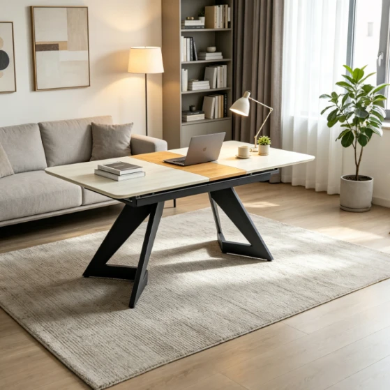 Extendable MDF Dining Table With Metal Legs price